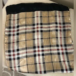 Plaid Scarf with Black, Red and Beige Accents